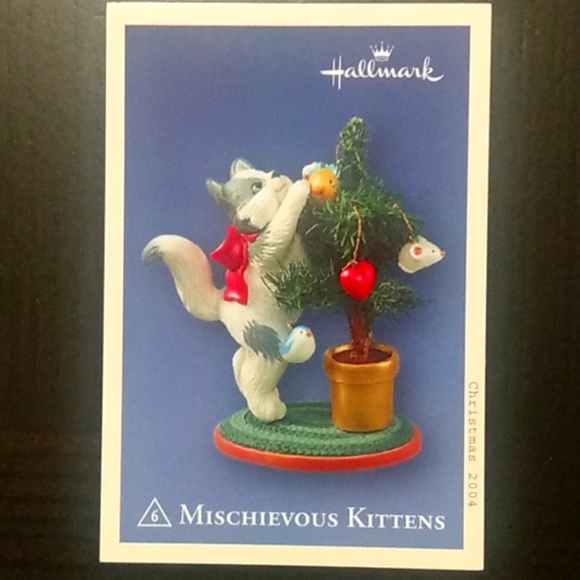2004 Keepsake Clip-On Ornament Collector's Mischievous Kittens & Christmas Tree - Picture 5 of 5